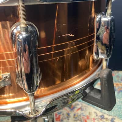 Slingerland - 5x14" Sound King, Lacquered Brass, 10-Lug Snare Drum, Zoomatic Throw-Off 1990s image 18