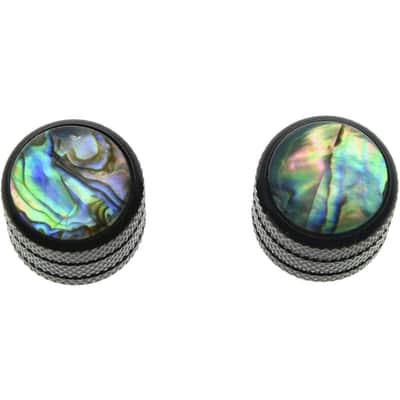 Black Set of 2 Push on Fit Abalone Top Guitar Knobs Dome Knobs Bass Knob for Tele/Telecaster image 3