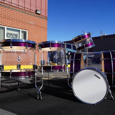 Dixon Artisan Select Proto - Maple/Acrylic 5pc Shell Pack - Deep Purple Sparkle Lacquer  | 12, 14, 14, 16, 22" image 3