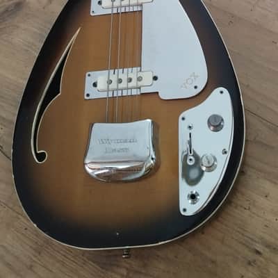 Vintage 1960s Vox Bill 'Wyman Bass' Teardrop Original UK Sunburst image 3
