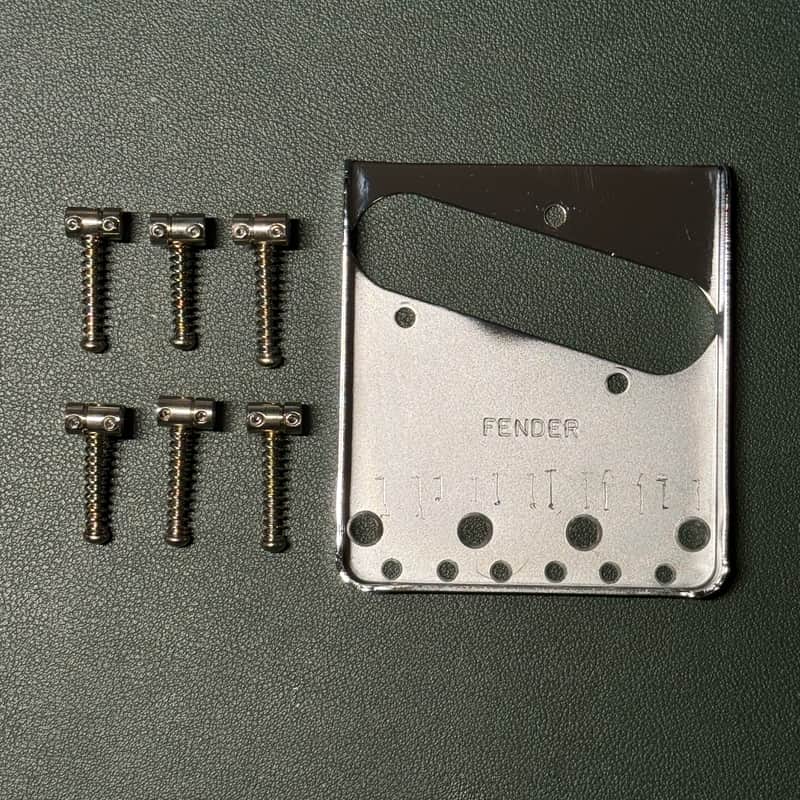 Fender Vintage-Style 6-Saddle Telecaster Bridge Assembly Chrome imagen 1