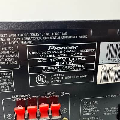 Pioneer VSX-D409 Receiver HiFi Stereo 5.1 Channel Home Theater Surround Sound image 6