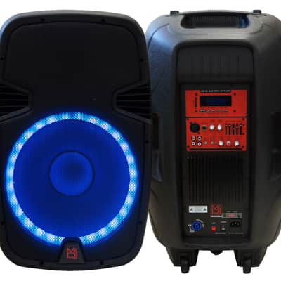 2 MR DJ PBX2690LB 15" Bluetooth Speaker + Stand 2-way 15" PA DJ 3500 Watts Active Powered Bluetooth Karaoke Speaker with LED Accent Lighting + Speaker Stand image 3