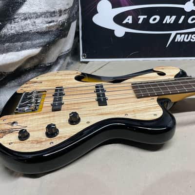 Italia Imola Chambered Semi-Hollow Body 4-String Bass with Case - 34" scale image 7