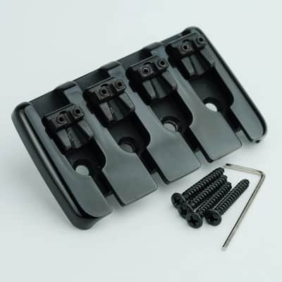Black 4 String Electric Bass Guitar Bridge Fixed Hardtail image 3