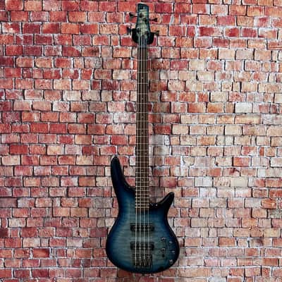 Damaged Ibanez SR400EQM Bass Guitar - Cosmic Blue Stardust image 1