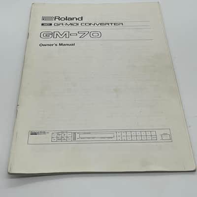 Roland GM-70 GR-MIDI Converter Owner's Manual