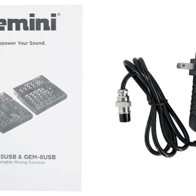 Gemini GEM-05USB Compact 5 Ch. Bluetooth Mixer w/USB/2 Bus/2 Band EQ+Backpack image 18