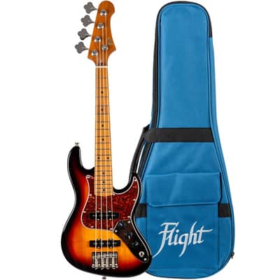 Flight MINI BASS JB SB Rock Series Roasted Poplar Body Roasted Maple Neck 4-String Electric Bass Guitar w/Gig Bag image 1