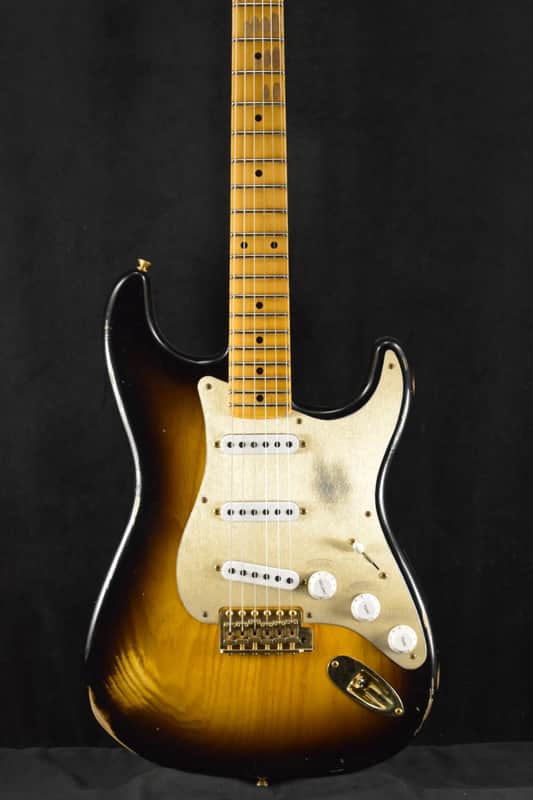 Fender Custom Shop '55 Stratocaster Relic Wide Fade 2-Color Sunburst Gold HW image 1