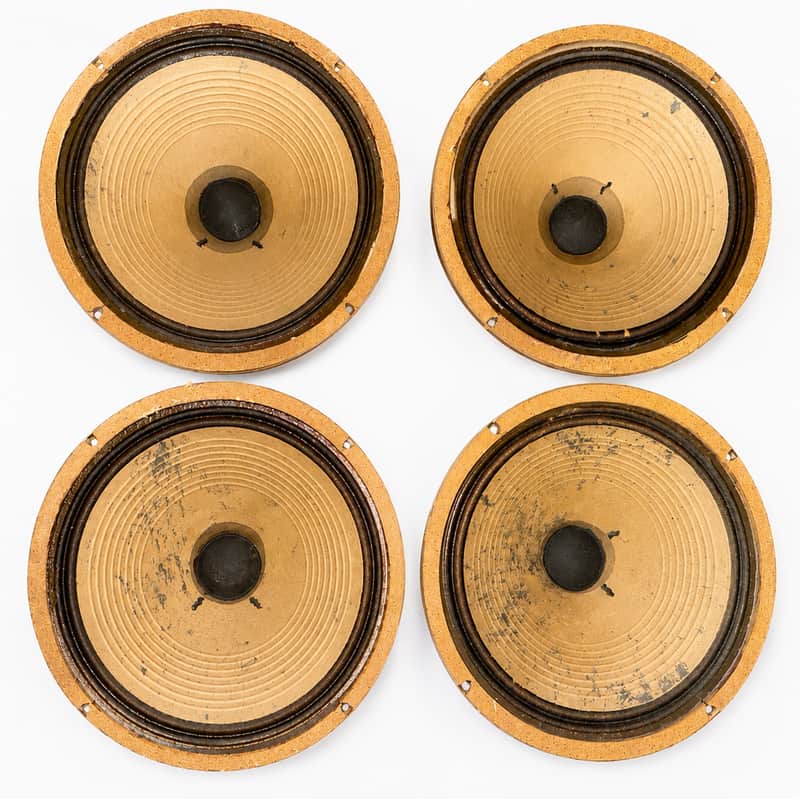 1970 Celestion Greenback Matched Quad – T1221 G12M – Original Pulsonic Cones Bild 1