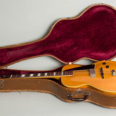 National  New Yorker Arch Top Hollow Body Electric Guitar (1941), ser. #993G, period brown hard shell case. image 10