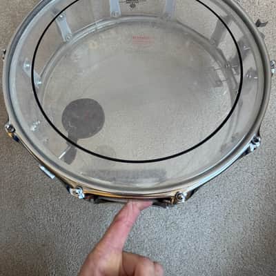 Ludwig Vintage Clear Vistalite 14” x 5” Snare Drum 70s - 10 lug image 17