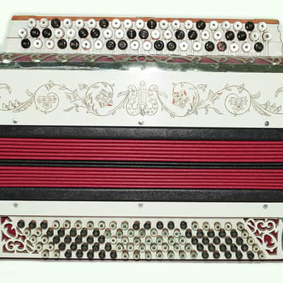 Vintage Russian Bayan Handmade 100 Bass Button Accordion, Decorated Original Soviet Bayan, Powerful Deep sound, Rare Old Bajan Accordeon, 2433 image 3