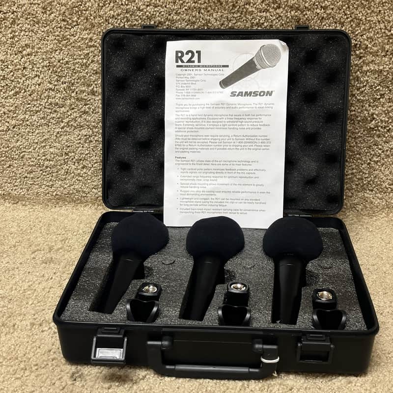 Samson R21 Dynamic Mic 3-Pack w/ Case image 1