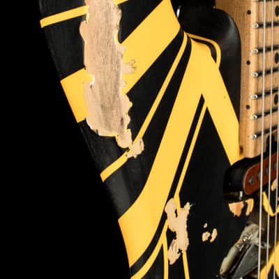 EVH Limited Edition Striped Series Frankie Aged - Black and Yellow #01164 image 6