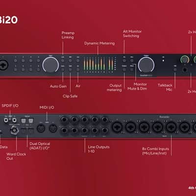 Focusrite Scarlett-18i20-4th-GEN 2025 - Black with red trim image 3