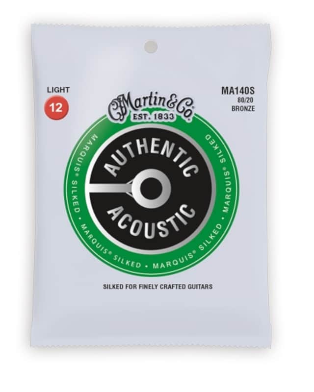 Martin MA140S Marquis 80/20 Bronze Light Authentic Acoustic Silked Guitar Strings image 1