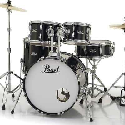 Pearl Roadshow Drum Set 5-Piece Complete Kit with Cymbals and Stands, Jet Black (RS525SC/C31) image 2