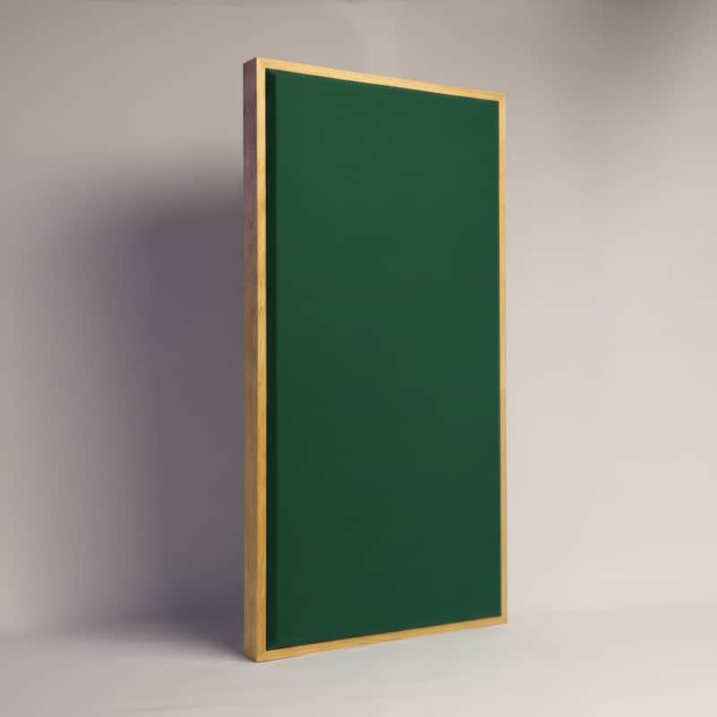 Custom Framed Acoustic Wall Panel | Hunter Green Fabric & Golden Pecan Wood Frame | Furniture-Quality Sound Absorbing Panel | Recording Studio, Home Studio, Mixing Room, Podcast Studio, Home Theater, Listening Room, Office & Vocal Booth | Made in USA image 1