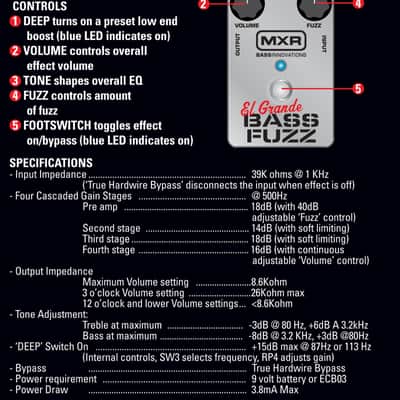 MXR M182 El Grande Bass Fuzz 2010s - Silver image 3