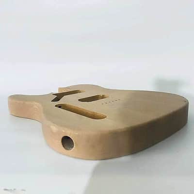 Left Handed Ash Wood Tele Style Guitar Body, String Through Bridge image 5