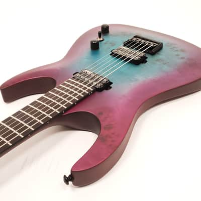Agile 6 String 30" Scale Baritone Septor Elite 630 Blue Purple Burl Electric Guitar image 5
