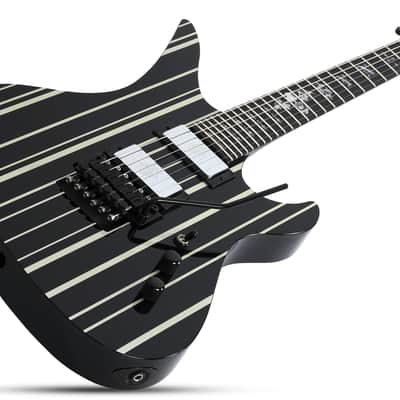 Schecter Synyster Custom - Gloss Black with Silver Pinstripes (1740) image 7