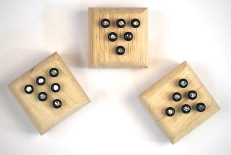John Pearse Game Bone Abalone Dot Bridge Pins image 1