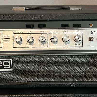 Ampeg B-25-B 2-Channel 55-Watt Bass Head 1969 - 1980 Black image 1