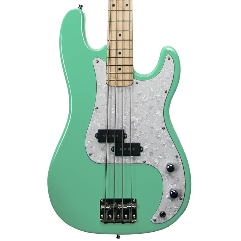 Sawtooth EP Series Electric Bass Guitar, Surf Green w/ Pearl Pickguard image 1