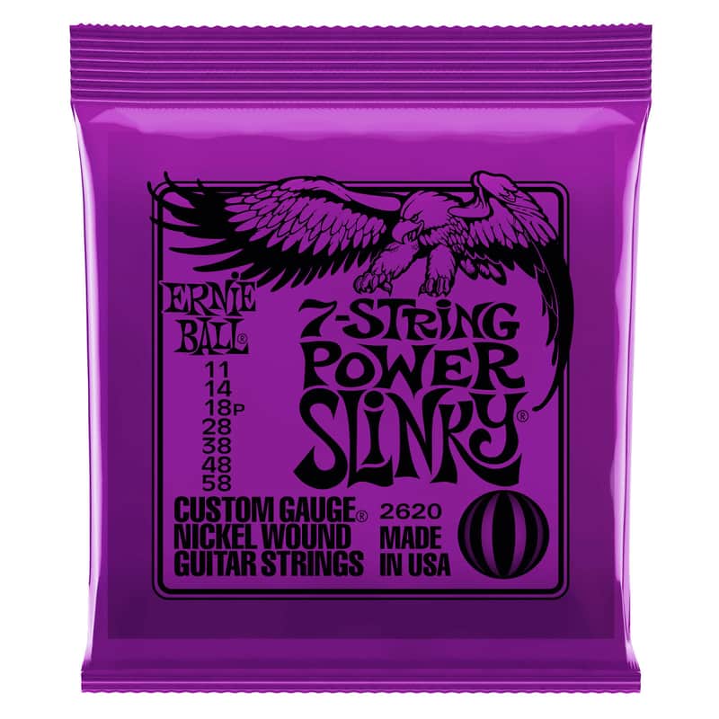 Ernie Ball 2620 7-String Power Slinky Electric Guitar Strings, .011 - .058 image 1