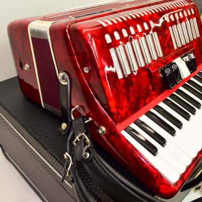 Carlo Robelli Piano Accordion, Red w/ Case & Straps image 3