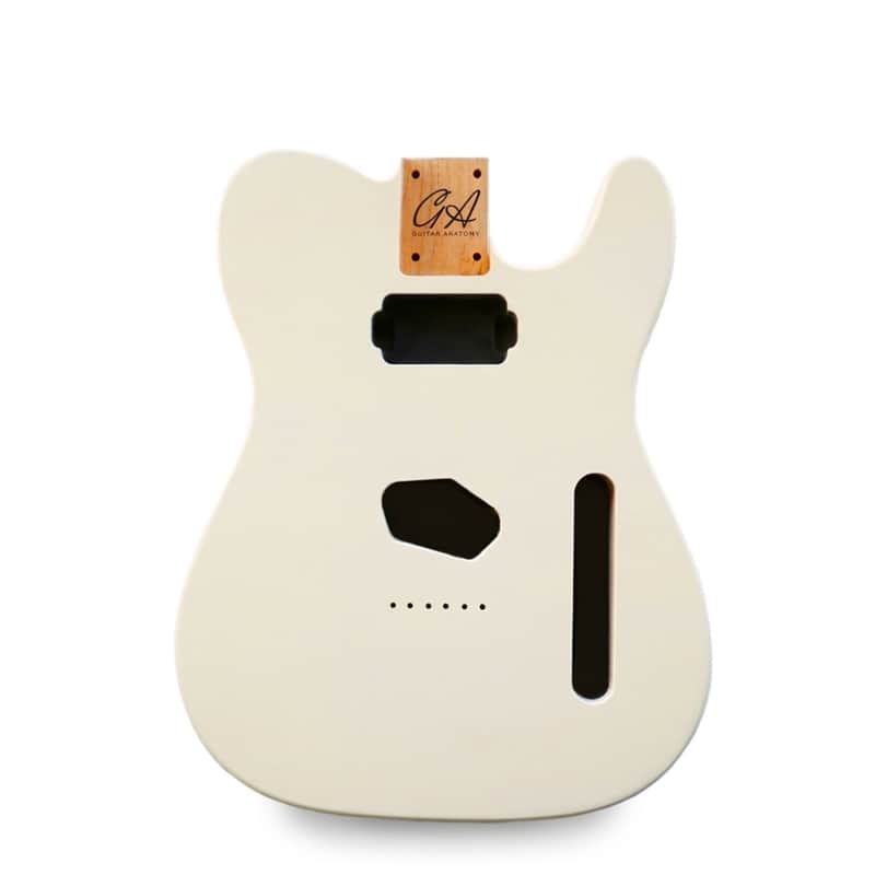 Telecaster Humbucker Guitar Body - Vintage White Nitro Satin - 2 Piece American Alder image 1