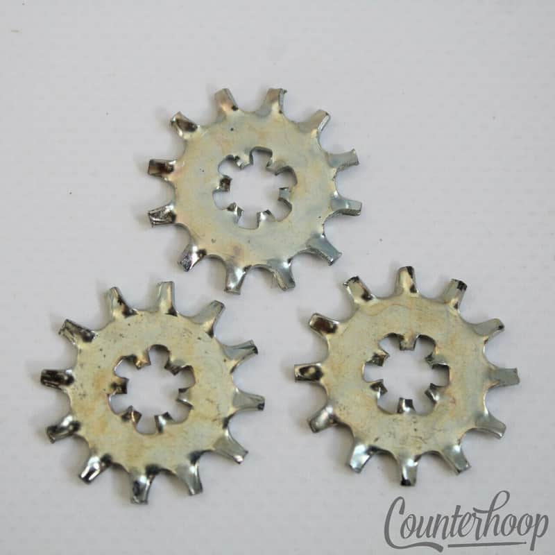 Rogers 3x Chrome Plated Star Washers Beavertail Snare/Tom/Bass Drum Lugs 60s-70s image 1