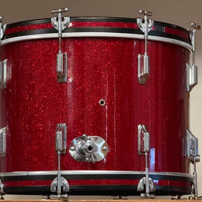 1960's Rogers Red Sparkle 20" Holiday Bass Drum 14x20 image 4
