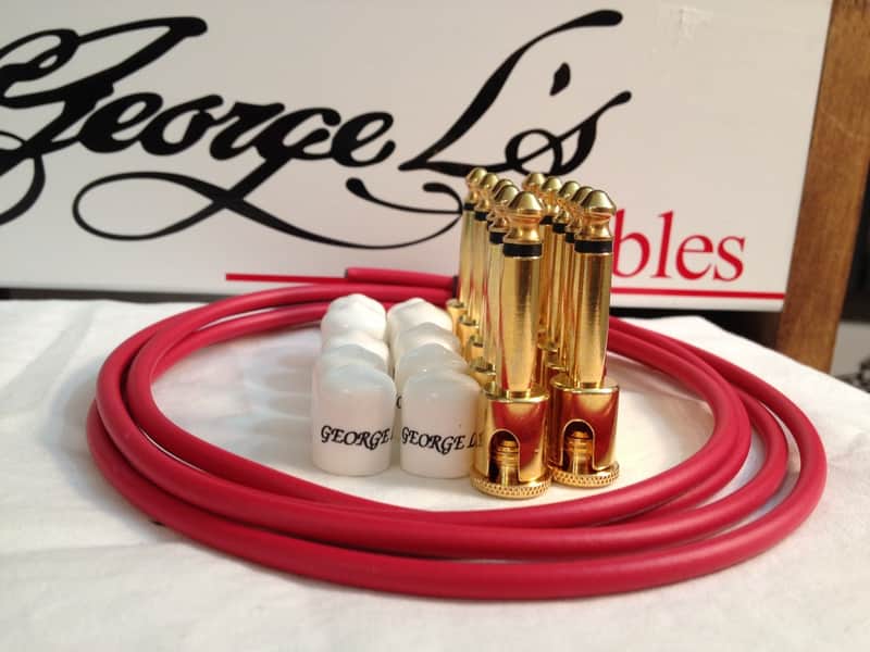 George L's 155 Guitar Pedal Cable Kit .155 Red / White / Gold - 10/10/5 image 1