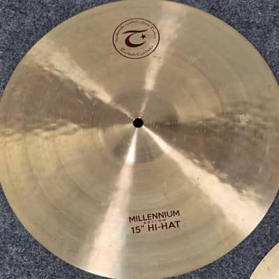 Used Turkish Millenium Hi Hat Cymbals 15" - Good image 3