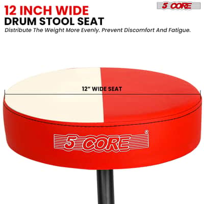 5 Core Drum Throne 3" Padded Seat Adjustable Drumming Chair for Practice and Performance image 4