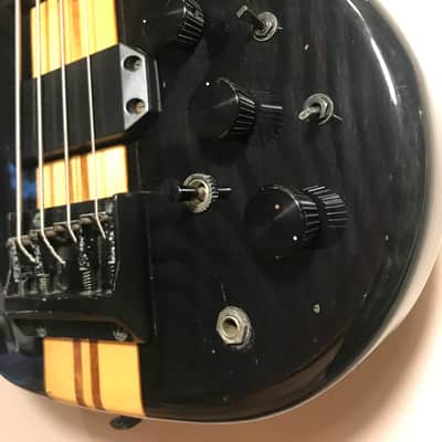 Westone Thunder 3 b 4 string bass guitar neck through 1986 black stain image 3
