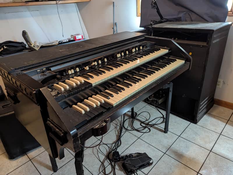 Hammond CV Organ Chop with Leslie 122 Speaker with Trek II TP-2B Percussion Unit - 1940s - 1950s - Ebony image 1