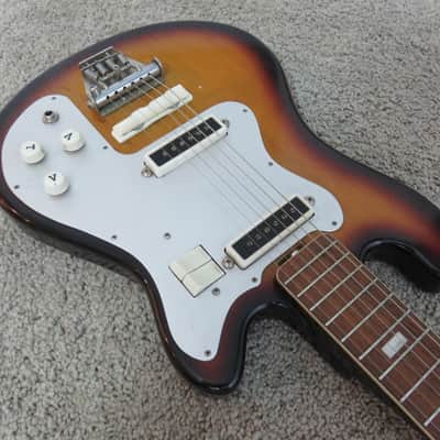Vintage 1960s Teisco Kent Made in Japan Bizarre Guitar Rare 1 Pick Up Sunburst Model image 3