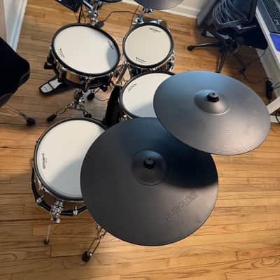 Roland VAD507 Acoustic Design Series Electronic V-Drum Kit 2025 - Black (incl. noise eater hi-hat & double kick hardware, throne, mat, riser, extra low-volume cymbals, and more) image 5