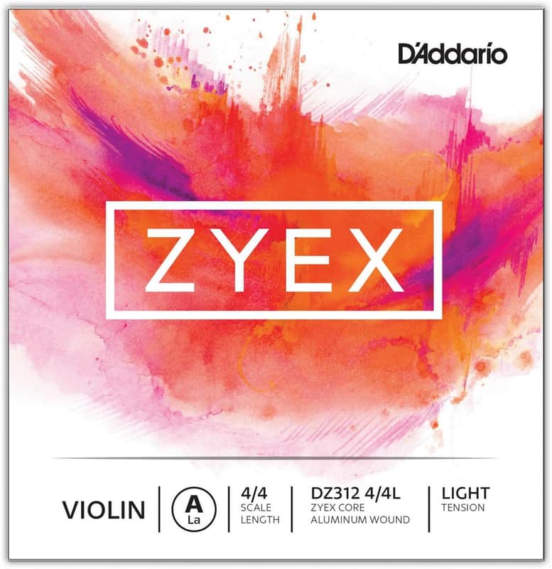 D'Addario DZ312 4/4L Zyex Violin Single A String - 4/4 Scale, Light Tension image 1