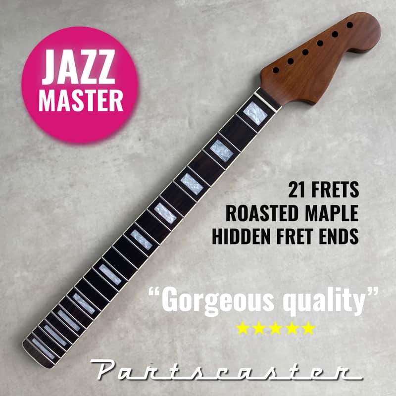 Roasted Maple Jazzmaster neck - Rosewood fretboard - Nitro Satin - Heel adjusted image 1