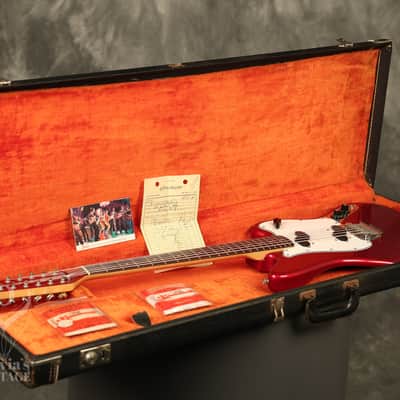 1966 Fender Electric XII 12-string Candy Apple Red w/matching number HANG TAG image 20