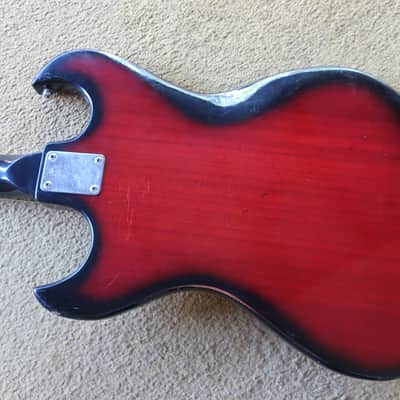 Vintage 1960s Teisco Kawai Wine Red Guitar MIJ Blues Machine Ry Cooder Hound Dog Taylor 2 PU Rare 24.5 scale image 13