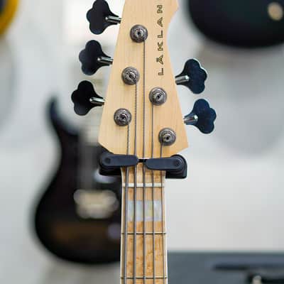 Lakland US Custom 55-60 Vintage J Bass - Natural w/Active Preamp, MOP Block Inlay & White Binding image 6