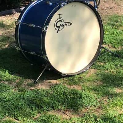 Vintage 1960s Gretsch Round Badge 2-Piece Blue Sparkle Glass Glitter Jazz Drums Virgin Bass Snare USA Jasper Shells 14/22 image 13