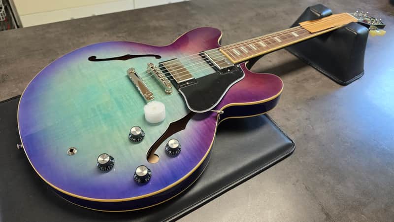 Epiphone ES-335 Blueberry Burst BRAND NEW Figured Flame Top and Back Semi-Hollowbody Hollow Body Archtop 335 Electric Guitar image 1